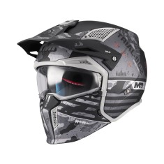 Casca MT Streetfighter SV S Belic B2 gri/negru mat (ochelari soare integrati) &ndash; masca (protectie) barbie si cozoroc detasabile &ndash; omologare noua ECE 22