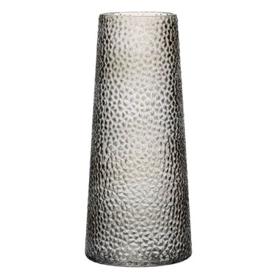 Vaza Flori Decorativa din Sticla Gri cu Dots Reliefat 12.5x28cm foto