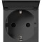 Priza schuko standard german cu capac 2M Vimar Neve carbon matt 09208.C.CM