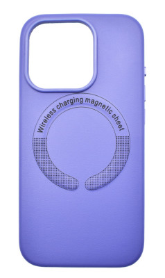 Husa din piele ecologica compatibila MagSafe pentru Apple iPhone 15 Mov foto