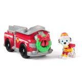 PATRULA CATELUSILOR VEHICUL SI FIGURINA MARSHALL CU ACCESORII DE CRACIUN