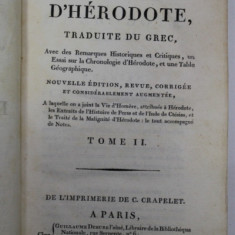 HISTOIRE D ' HERODOTE , TRADUITE DU GREC , TOME II , 1802
