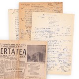 Geo Dumitrescu, poezie manuscris publicată &icirc;n &bdquo;Libertatea&rdquo; la 28 decembrie 1989 + ziarul &bdquo;Libertatea&rdquo;