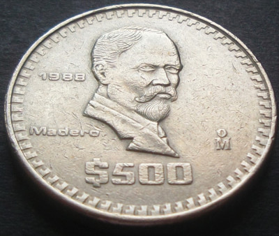 Moneda exotica 500 PESOS - MEXIC, anul 1988 *cod 3427 B foto