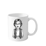 Cana din ceramica haioasa, 330 ml, alba, pentru pasionatii de muzica, John Lennon