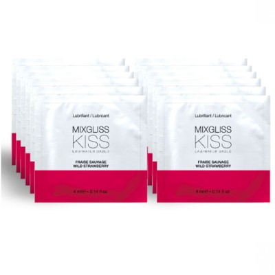 MIXGLISS - WATER BASED LUBRICANT STRAWBERRY FLAVOR 12 SINGLE DOSE 4 ML foto