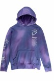 Cumpara ieftin Hanorac cu gluga unisex Twitch, din bumbac 100%, cu efect tie-dye, regular fit, buzunar central, culoare mov, marimea 2XL Mov 2XL INTL