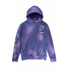Hanorac cu gluga unisex Twitch, din bumbac 100%, cu efect tie-dye, regular fit, buzunar central, culoare mov, marimea 2XL Mov 2XL INTL