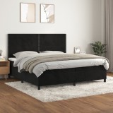 vidaXL Pat box spring cu saltea, negru, 200x200 cm, catifea 3142985