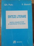 SINTEZE LITERARE PENTRU CLASELE IX-XII SI ADMITERE IN FACULTATE-GH. PUIU, F. GAVRIL