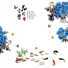 Sticker decorativ, Flori albastre, 130 cm, 802STK