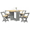 Gossi set mobilier tip fluture corona, pliabil 5 piese gri lemn pin