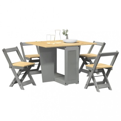 vidaXL Set mobilier tip fluture Corona, pliabil 5 piese gri lemn pin foto