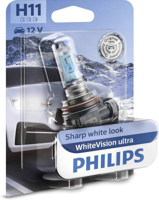 Bec Halogen H11 Philips WhiteVision Ultra, 12V, 55W foto