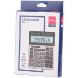 Calculator de Birou Deli 1671C, 14 Digits, Gri/Negru, Alimentare Dubla, Calculator Birou, Calculator Birou 14 Digits, Calculator Birou cu Verificare s