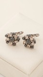 Cumpara ieftin Cercei din Argint 925 Vintage Champagne Flower cu Marcasite, 13 mm