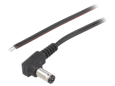 Cablu DC 5,5x2,1 mm Negru 2m foto
