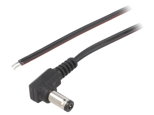 Cablu DC 5,5x2,1 mm Negru 2m