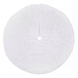 Fustă Decorativă Brad, Blană Artificială, Alb, Diametru 90cm, Prindere Bandă cu Scai, Oem