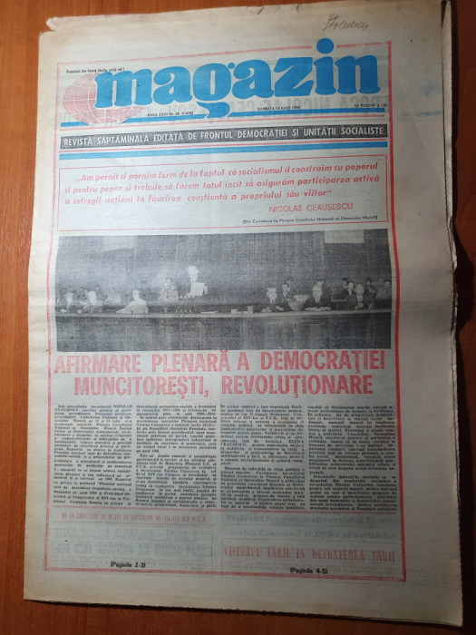 magazin 15 iulie 1989-epoca celor mai mari infaptuiri din istoria patriei