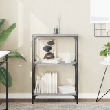 Gossi biblioteca 3 niveluri gri sonoma 59x35x90,5 cm, lemn prelucrat