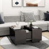 Măsuță de cafea gri extralucios 60x60x38 cm lemn prelucrat