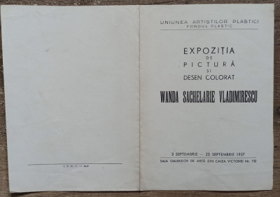 Expozitia de pictura si desen colorat Wanda Sachelarie Vladimirescu 1957 foto