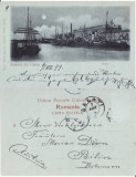 Galati- Portul- Vapoare- clasica, rara, 1899, Circulata, Printata
