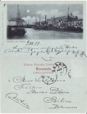 Galati- Portul- Vapoare- clasica, rara, 1899 foto