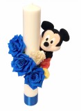 Lumanare botez 40 cm, Mickey Mouse, Eventissimi, alb albastru, Eventissimi&reg;