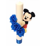 Lumanare botez 40 cm, Mickey Mouse, Eventissimi, alb albastru