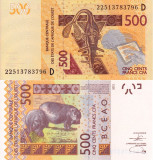 STATELE VEST AFRICANE (MALI) 500 francs 2012 UNC!!!