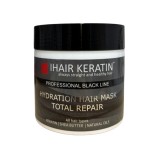 Masca Par Ihair Keratin Total Repair Black Line, 500ml, Hidratanta, Reparatoare, Stralucire, Toate Tipurile de Par