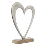 Decoratiune Metalica Inima Argintie cu Baza 20x6x28 cm, Oem