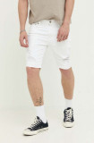 Cumpara ieftin Hollister Co. pantaloni scurti jeans barbati, culoarea alb, Hollister Co.