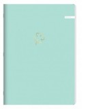Caiet A5 capsat, 60 file dictando, 70g/mp, coperta soft touch, verde