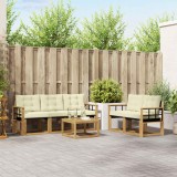 vidaXL Set Canapele Exterior Lemn Acacia Pernă Alb Crem Set Mobilier Gradina