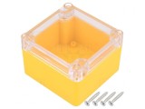 Carcasă Universală ABS Galbenă cu Garnitură 80x82x55mm, KRADEX