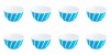 Set boluri, 8 piese, 350 ml, Plastic, Albastru turcoaz