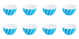 Set boluri, 8 piese, 350 ml, Plastic, Albastru turcoaz