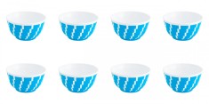 Set boluri, 8 piese, 350 ml, Plastic, Albastru turcoaz
