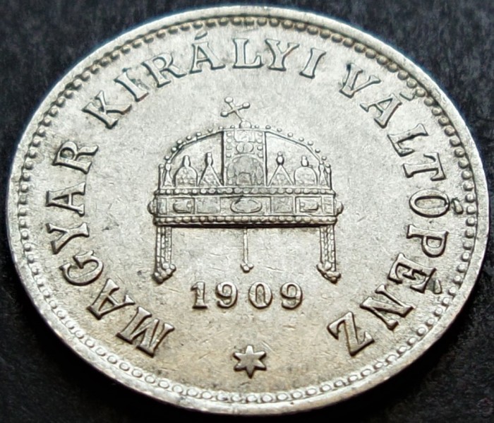 Moneda istorica 10 FILLER - AUSTRO-UNGARIA / UNGARIA, anul 1909 * cod 4753 = CALITATE