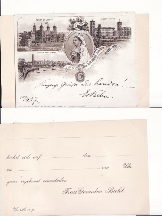 Londra, Anglia -1897-litografie-Jubileul Reginei Victoria-Regalitate