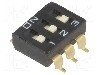 Intrerupator DIP, 2 pozitii, montare SMT, 3 sectiuni, OMRON OCB - A6S-3101-H foto