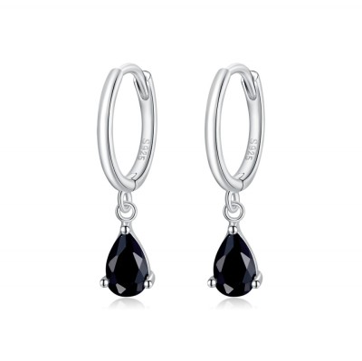Cercei din argint model Lacrima - Black-cod ARG81D foto