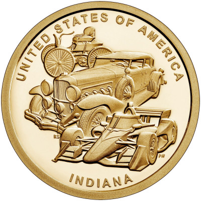 Statele Unite 1 Dolar 2023 D (Inventii: Indiana - Masini) KM-783 UNC !!! foto