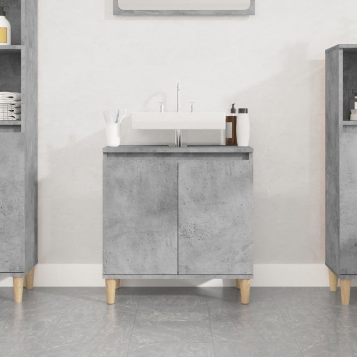 Gossi dulap de chiuveta, gri beton, 58x33x60 cm, lemn prelucrat