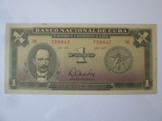 Rara! Cuba 1 Peso 1975 aUNC foto