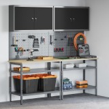 Set banc de lucru 8 piese Gri Oțel, vidaXL