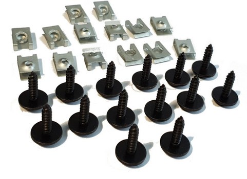 Set fixare scut motor BMW seria 3 (E36) 12.1990-03.2000, X1 (E84) 09.2009-08.2015, X3 (E83) 06.2003-11.2010; set 28 buc, fixare scut sub motor, 07119
